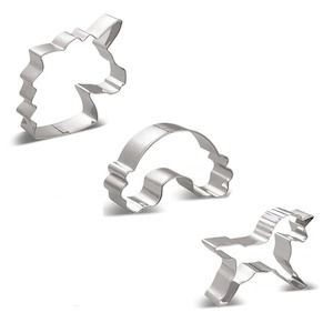 Unicorns & Rainbow Stainless Steel 3PC Cookie Cutter Set