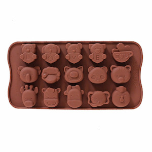 Craft material and supply: Silicone Love Animal Chocolate Mold