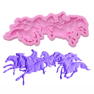 Running Horses Silicone Craft Mold For Fondant Polymer Clay Resin Crafts