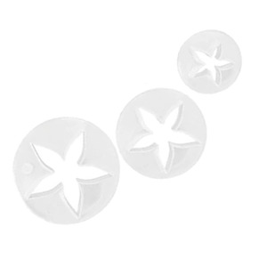 Star Flower 3PC Plastic Fondant Cutter Set For Cake Decorating & Clay Craft