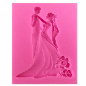 Craft material and supply: Bride & Groom Wedding Silicone Cake Craft & Polymer Clay Mold