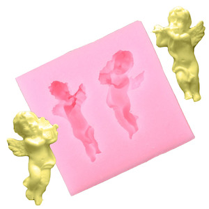 Flute Harp Music Playing Cherub Silicone Craft Mold Fondant Polymer Clay Resin