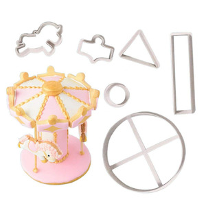 6PC Plastic Carousel Fondant / Cookie Cutter Set