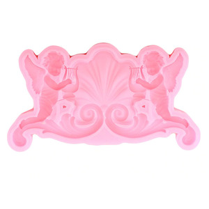 Harp Playing Twin Cherub Silicone Craft Mold For Fondant Polymer Clay Resin