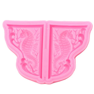 Seahorse Decorative Corner Bracket Silicone Craft Mold For Fondant or Polymer Clay