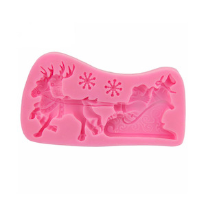 Santa Claus & Reindeer Sleigh Silicone Craft Mold