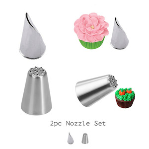 Craft material and supply: Petal & Grass Piping Nozzle Set 2pc