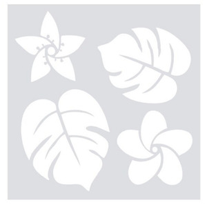 Leaf & Flower Plastic Craft Stencil