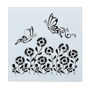 Butterfly, Flowers Plastic Stencils For Cake Decorating Mixed Media Furniture Craft Projects