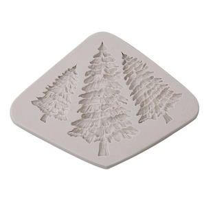 Pine Tree Silicone Craft Mold 3 Sized Trees, For Fondant & Polymer Clay