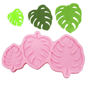 3 x Sized Monstera Leaves Silicone Craft Mould For Fondant, Polymer Clay, Resin