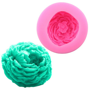 Large Closed Flower Head Peony Silicone Craft Mold For Fondant, Clay, Soap Resin