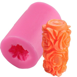 Rose Pillar 3D Silicone Craft, Candle, Fondant, Clay & Soap Mould