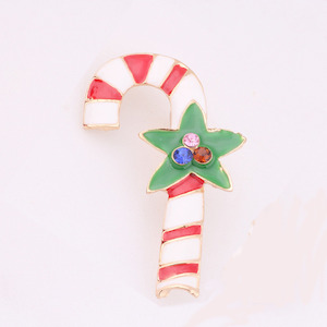 Festive Xmas Candy Cane Fashion Brooch