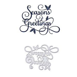 Season Greetings Metal Cutting Die For Paper Crafts, Card Making Scrapbooking