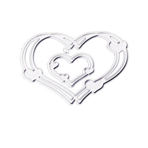 Double Twin Heart Metal Scrapbook Cutting Die