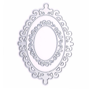 Oval 2 pc Mirror Frame Scrapbook Card Making Cutting Embossing Stencil Craft Die