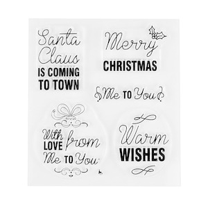 Craft material and supply: Merry Christmas Greeting Transparent Stamp Collection