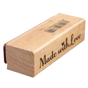 ‘Made With Love’ Wooden Rubber Craft Stamp