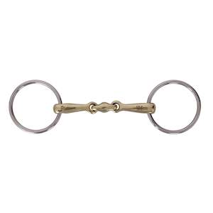 Platinum German Silver Loose Ring Snaffle Bit with Lozenge