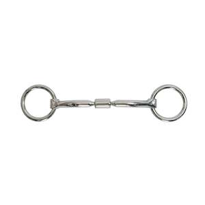 Platinum Loose Ring Snaffle Bit With Roller - 2" Ring