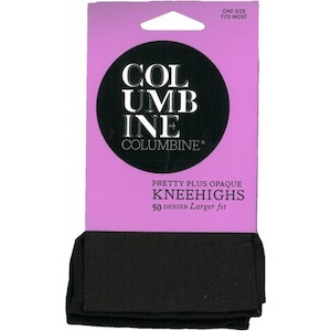 Columbine Pretty Plus Size Opaque Knee Highs 50 Denier - NZ Hosiery