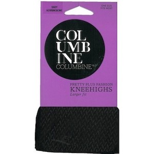 Columbine Baby Herringbone Plus Size Patterned Knee Highs - NZ Hosiery