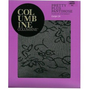 Columbine Pretty Plus Pantihose with Floral Pattern - NZ Hosiery