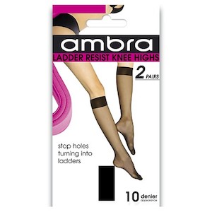 Ambra Ladder Resist Knee Highs 2 Pairs Pack - NZ Hosiery