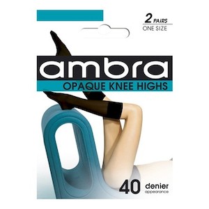 Ambra Opaque Knee Highs 2 Pair Pack - NZ Hosiery