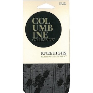 Columbine Flower & Spot Patterned Knee Highs - NZ Hosiery