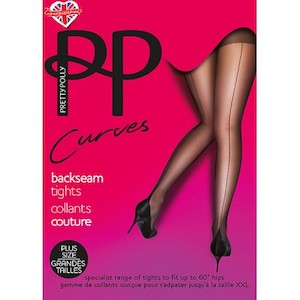 Hosiery: Pretty Polly Curves Backseam Plus Size Tights - NZ Hosiery