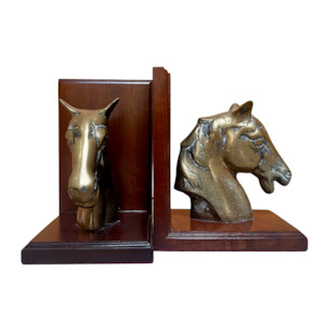 Brass Horsehead Bookends