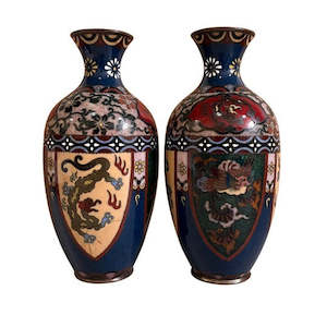 Japanese Cloisonné Vase set of 2