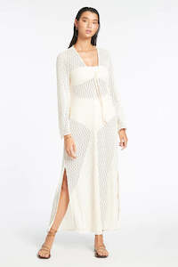 Swimwear: Jetset Stretch Maxi Kaftan Cream