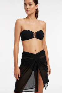 Swimwear: Long Mesh Sarong Black