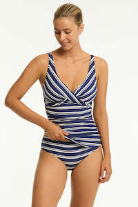 Swimwear: Biarritz Cross Front Multifit Singlet Navy