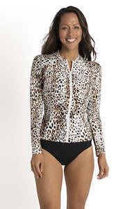 Swimwear: Wild Zip Front Rash Vest - NA