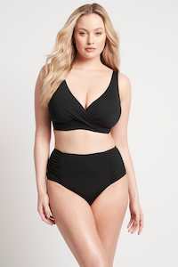 Swimwear: Eco High Waist Gathered Pant Black