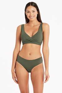 Swimwear: Eco Mid Bikini Khaki