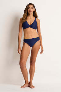 Swimwear: ML Separates Multi Fit Twist Bikini Top Navy