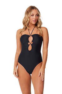 Swimwear: ML Keyhole Bandeau One Piece Black