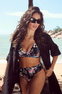 Swimwear: Basix Button Through Shirt Black