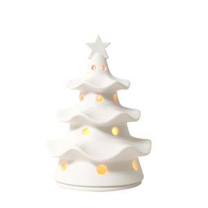 Robert Gordon Sparkly Spruce Tree Tea Light Holder | White