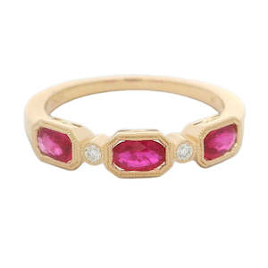 Ruby and DIamond Dress Ring 0.04ct TW