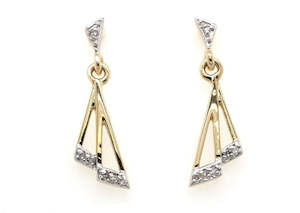 Triangle Drop Diamond Earrings