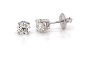 Diamond Ear Studs 1ct TDW - Screwback Post