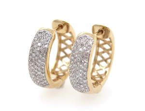 Pave set diamond hoops 0.40ct