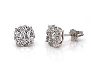 Round Cluster Studs 1ct TDW