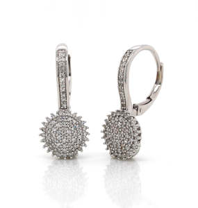 Lever Back Diamond Drop Earrings 0.40ct TDW